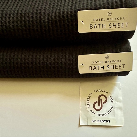 🎁Hotel Balfour Bath Sheet Set - 2 Pieces - 64” x 36” - Caviar - Picture 2 of 3